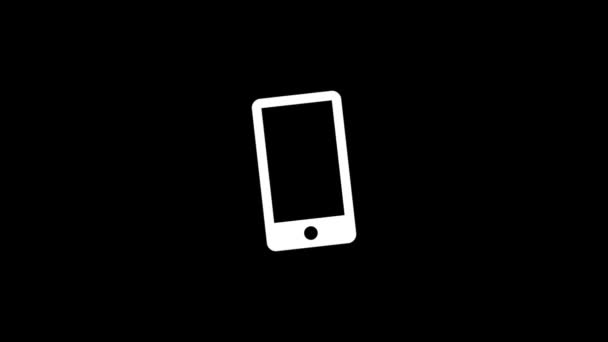 Mobile Phone Rotation Icon Animation Social Networks Black Background Loop  — Stock Video © tsirikmen #235306654