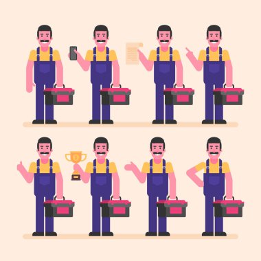 Tamirci bavul telefon kupasını belge tutuyor. Karakter kümesi