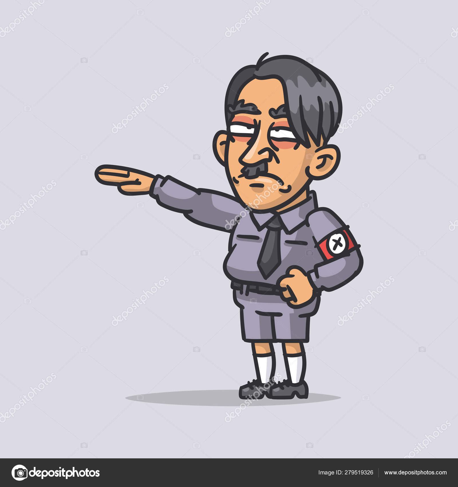 Hitler shows hand gesture up. Funny character Stock Vector Image by  ©tsirikmen #279519326