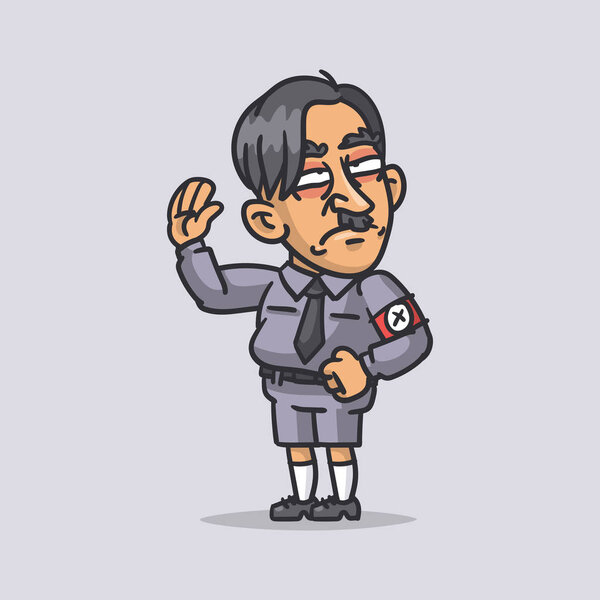 Hitler displeased showing gesture. Funny character