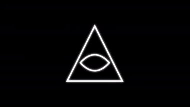 Hepsi mavi göz rengi görüyor. Masonları imzala. Animasyon sihirli işareti. Şeffaf arka plan. Döngü animasyonu. Hareket grafikleri