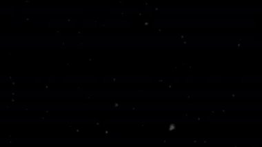 Bir sürü toz sağa bir yukarı uçuyor. Görünüş ve kayboluş. Şeffaf arka plan. Döngü animasyonu. Hareket grafikleri