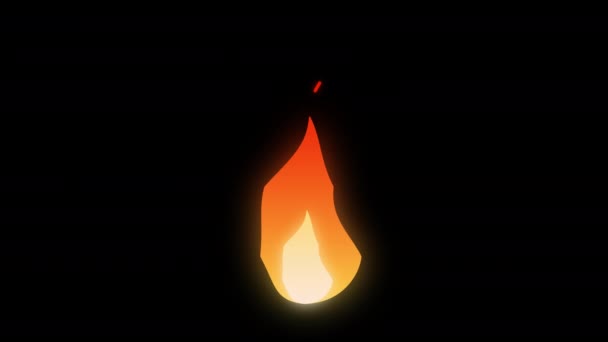 Hořící Plameny Jiskry Průhledné Pozadí Animace Smyčky Pohybová Grafika — Stock video