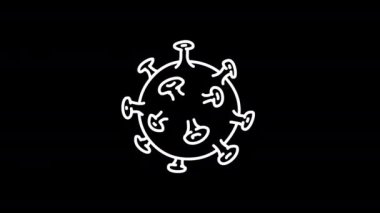 Virüs Diş Test Tüpü. Karalama simgeleri. Titreme stili. Şeffaf arka plan. Döngü canlandırması