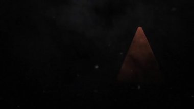 Radyoaktif işaretler dönüyor. Soyut arkaplan. Uyarı işareti. Hareket grafikleri