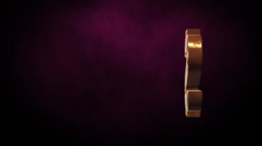 Üç boyutlu soyut arkaplan dolar işareti. Döngülü canlandırma