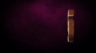 Grivna işaretini döndüren üç boyutlu özet arkaplan. Döngülü canlandırma