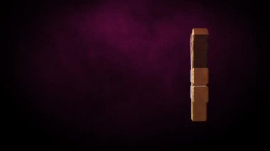 Üç boyutlu soyut arkaplan dönen yen işareti. Döngülü canlandırma