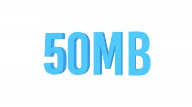 İnternet hızı 50 fit. Mavi renk. Alfa kanalı. Döngülü animasyon. 3d nesnesi