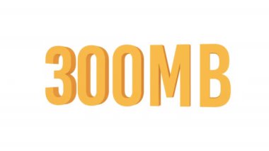 İnternet hızı 300 mb. Sarı renk. Alfa kanalı. Döngülü animasyon. 3d nesnesi