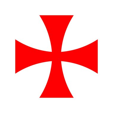 Kızıl Tapınak Haçı. Vektör İllüstrasyonu