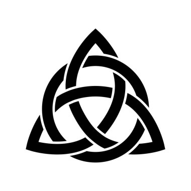 Triquetra daireler çiziyor. Eski bir süs. Vektör İllüstrasyonu