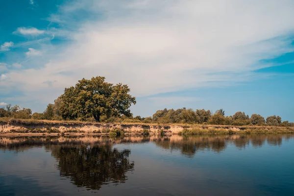 Zicht Het Reservoir Met Zonsondergang — Stockfoto