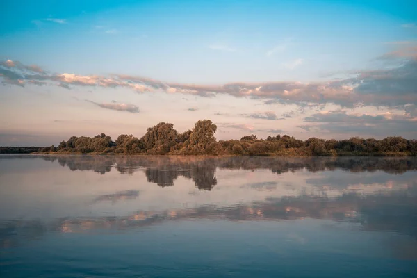 Zicht Het Reservoir Met Zonsondergang — Stockfoto