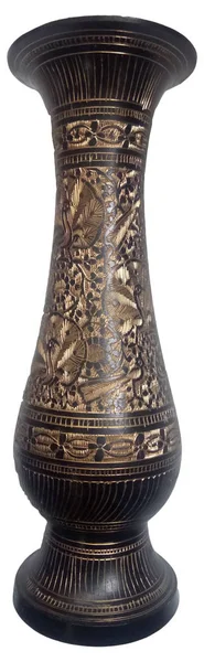 白い背景にインドの装飾花瓶 — ストック写真
