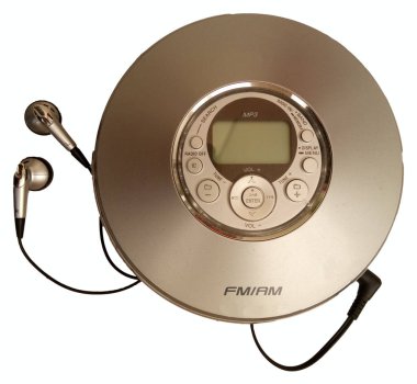 ekran ve kulaklık ile gümüş Cd çalar