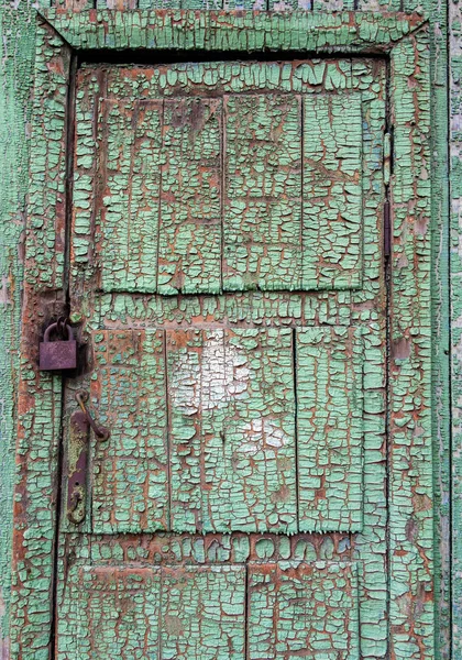 Old Wooden Door Rusty Lock White Background — Stock Photo, Image