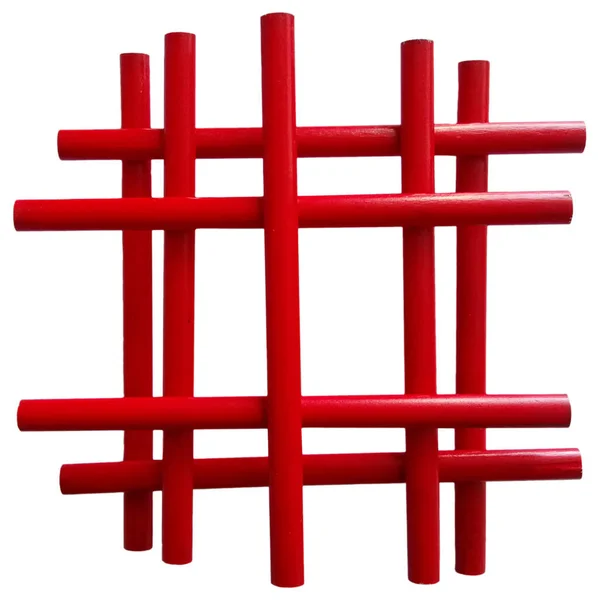 Piros Építési Ceruzák Egymásra Rakva Fehér Alapon Jogdíjmentes Stock Képek