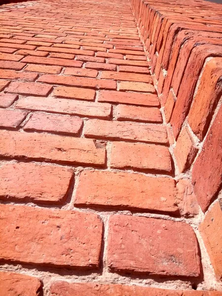 Widok Starej Ściany Czerwonej Cegły — Zdjęcie stockowe