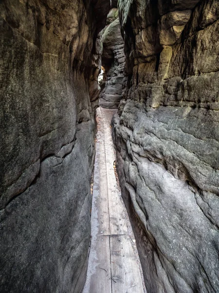 Labyrinthe Grès Errant Rocks Dans Parc National Montagne Table Pologne — Photo