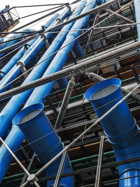 Externe Kleurrijke Metalen Buis Van Het Centre Georges Pompidou Parijs — Stockfoto