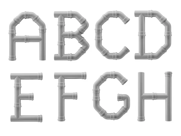 Pvc Alfabet Składa Się Elementów Rurociągów Pvc Litery — Zdjęcie stockowe
