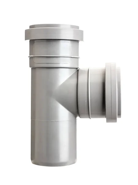 Pvc Sewage Pipe Tee Connector Shot White — Stock Photo, Image