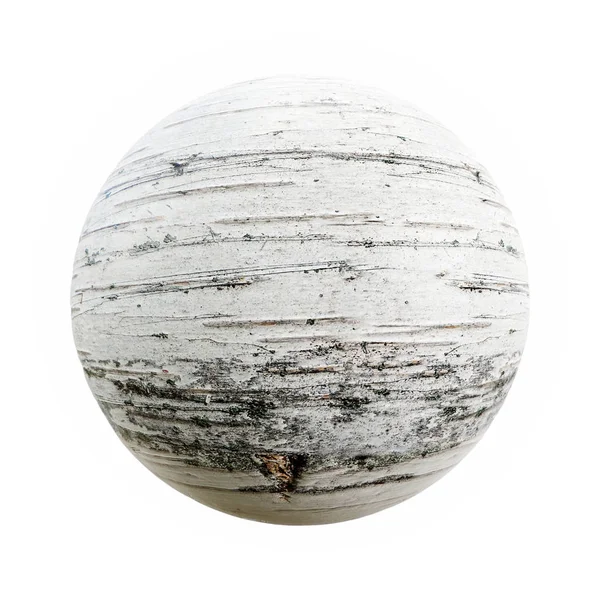 Representación Esfera Con Superficie Corteza Abedul Blanco —  Fotos de Stock