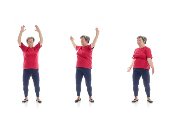 Tai chi forms performed by older woman — Stock Photo, Image