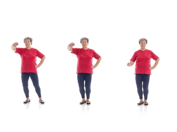Tai chi forms performed by older woman — Stock Photo, Image