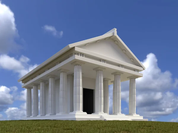 Renderização Templo Pedra Grego Clássico Agains Céu — Fotografia de Stock