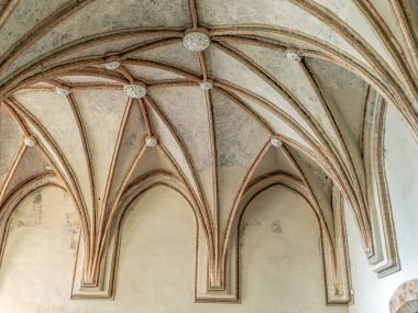 Malbork castle Polonya Gotik cloister gölgelik