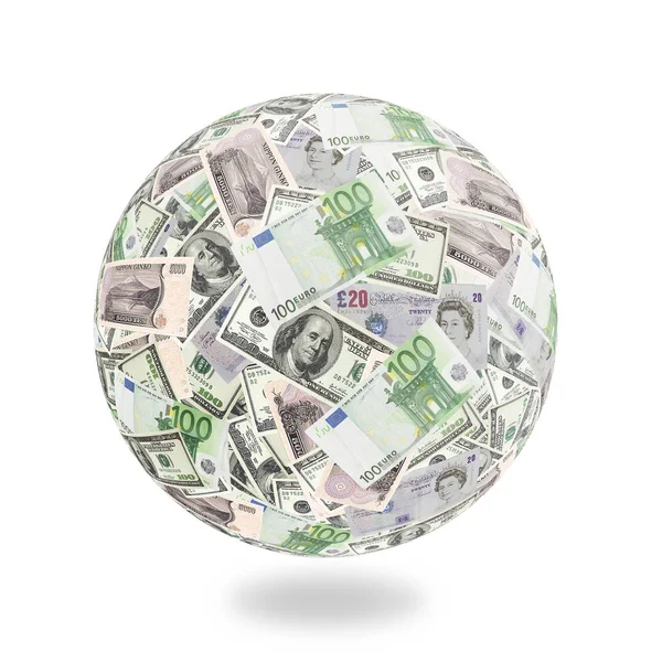 Money goes around the globe — Stock Photo, Image