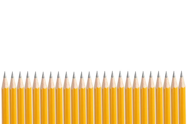 Fila de lápices amarillos —  Fotos de Stock