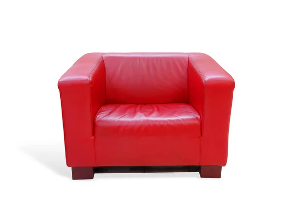 Rood lederen fauteuil — Stockfoto