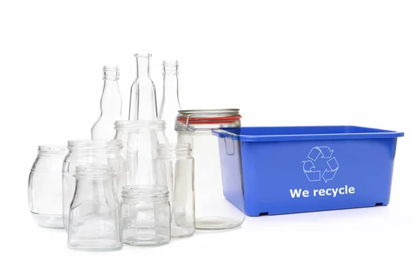Clear glass disposal — Stock Photo, Image