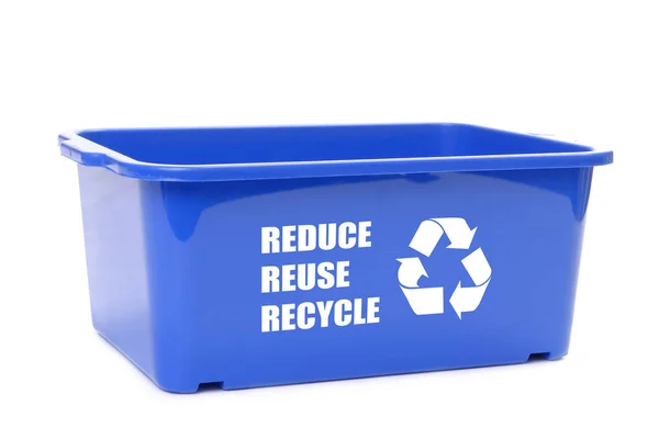Blaue Entsorgungsbehälter aus Kunststoff — Stockfoto