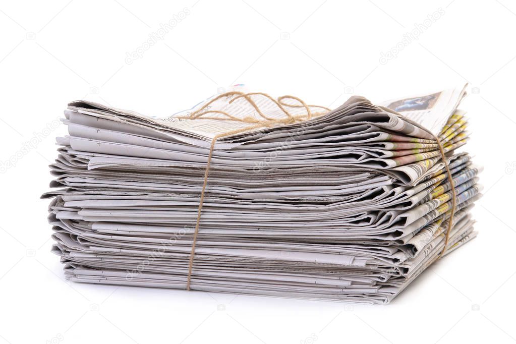 Pile of old newspapers