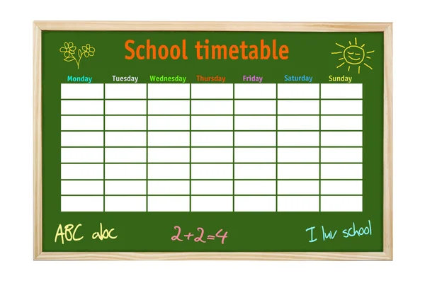 School tijdschema — Stockfoto