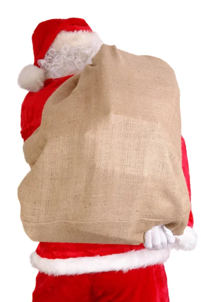 Санта с большим мешком — стоковое фото
