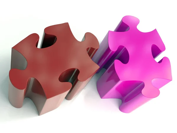 İki renk puzzle parçaları — Stok fotoğraf