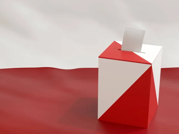 Polish ballot box with voting card — Stock Photo, Image