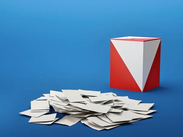 Caixa de cédula polaca com cartões de voto — Fotografia de Stock