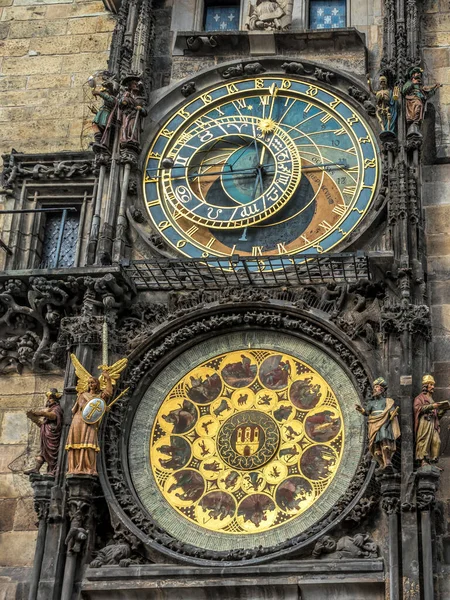 Астрономічний Годинник Староміській Ратуші Прага Чехія — стокове фото