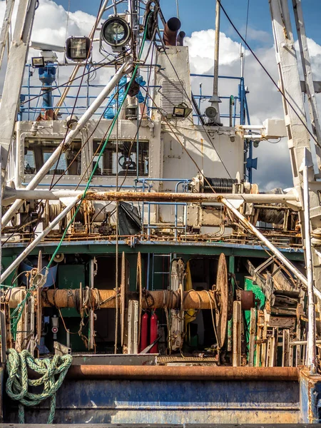 Κλείσιμο Της Αλιείας Σκαμπίλι Αγκυροβολημένο Στο Λιμάνι — Φωτογραφία Αρχείου