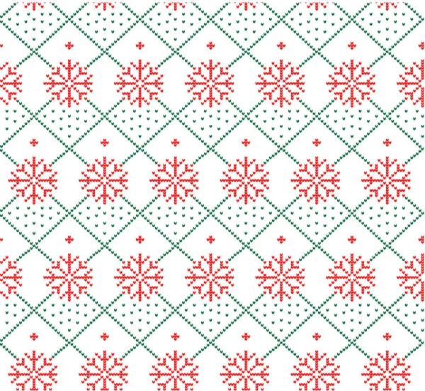 Χειμερινή εορταστική Χριστούγεννα πλεκτό μοτίβο μάλλινα πλεκτά — Διανυσματικό Αρχείο