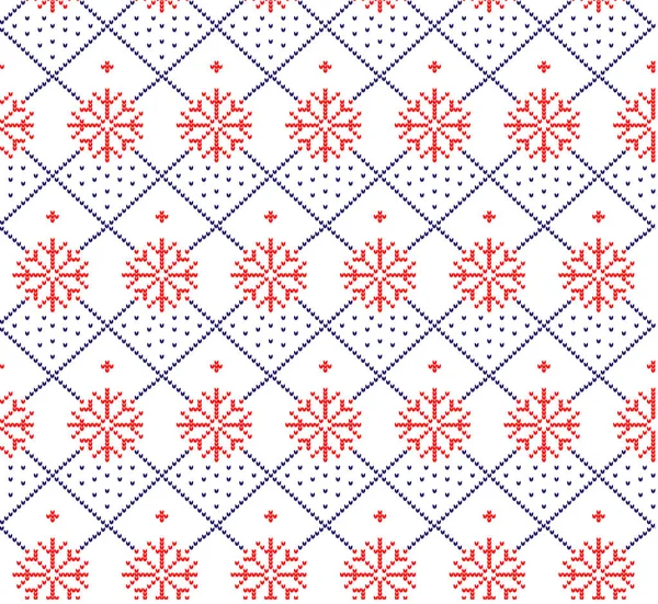 Χειμερινή εορταστική Χριστούγεννα πλεκτό μοτίβο μάλλινα πλεκτά — Διανυσματικό Αρχείο