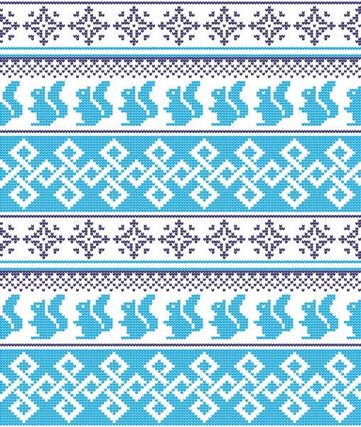 Noël Nouvel An hiver festif sans couture motif pixel norvégien - style scandinave — Image vectorielle