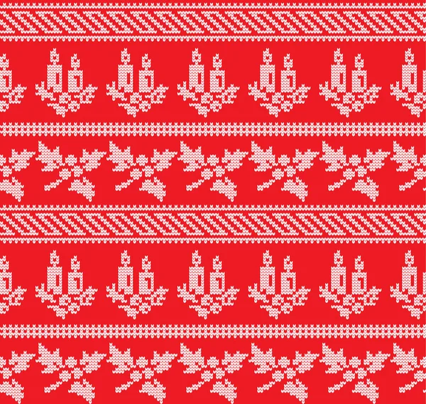 Inverno festivo Natal tricotado padrão lã tricotado — Vetor de Stock