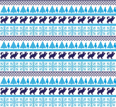 Noel yılbaşı kış sorunsuz şenlikli Norveç piksel deseni - İskandinav tarzı 2019